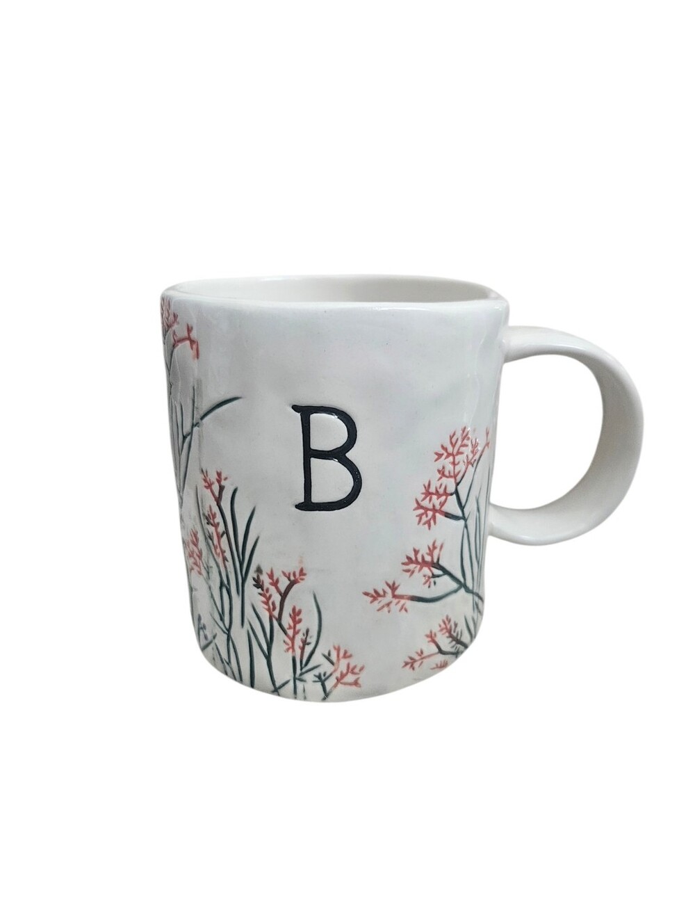 Anthropologie Dagny Handpainted Wildflower Monogram Mug "B"